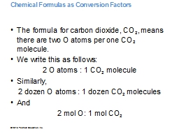Chemical Formulas as Conversion Factors
