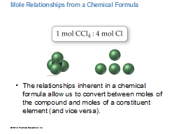 Mole Relationships from a Chemical Formula 