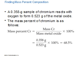 Finding Mass Percent Composition