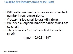 Counting by Weighing: Atoms by the Gram 