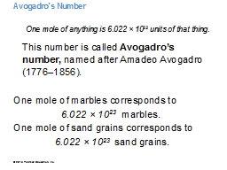 Avogadro’s Number