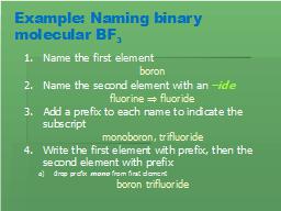 Example: Naming binary molecular BF3